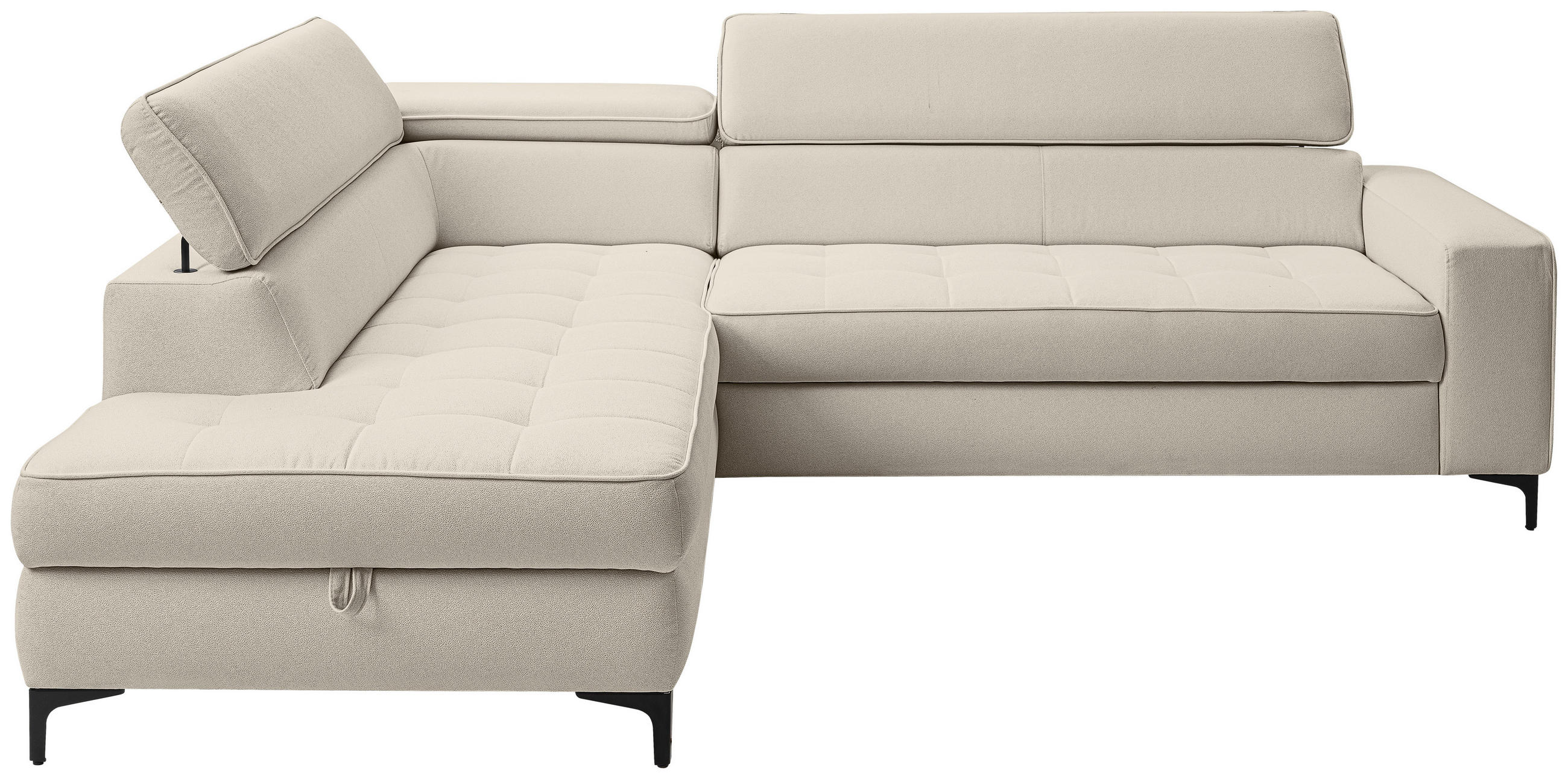 ECKSOFA  in Struktur Grau  203/251 cm  - Schwarz/Grau, Design, Textil/Metall (203/251cm) - MID.YOU