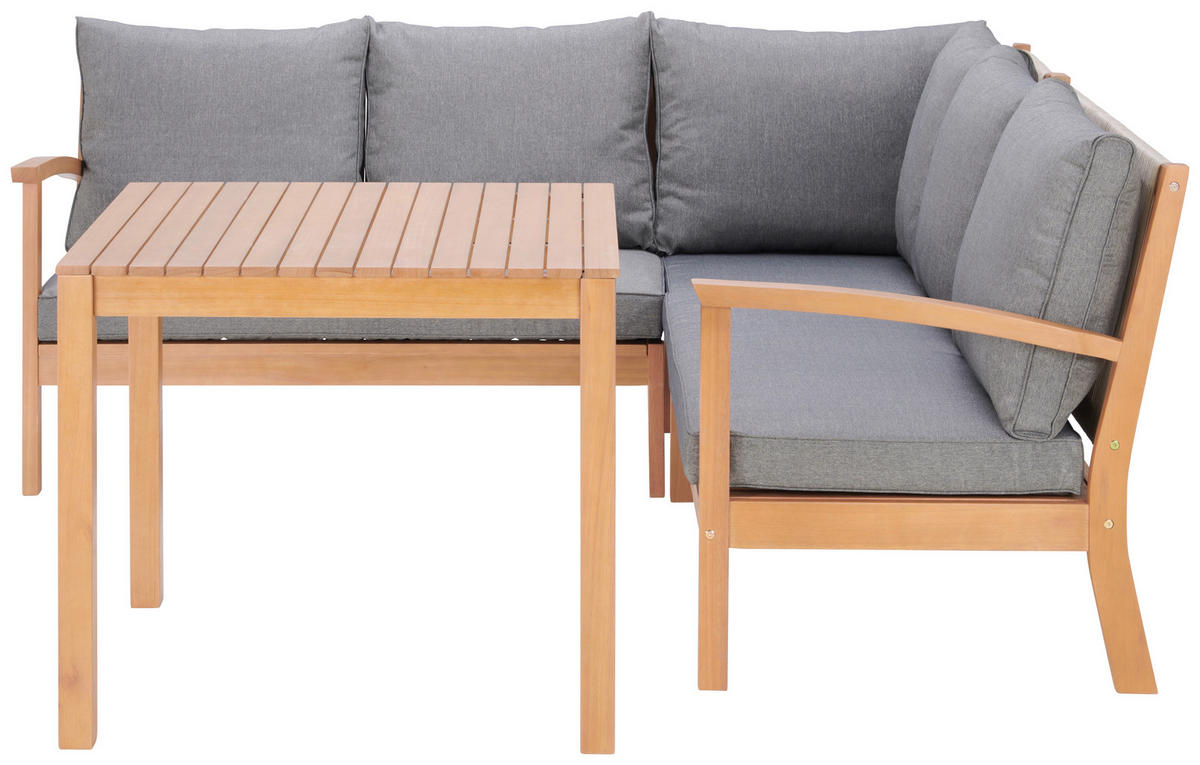 GARTENSET   - Hellgrau/Grau, Design, Holz/Metall (195/195cm) - Ambia Garden