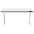 SCHREIBTISCH höhenverstellbar  - Weiß, Design, Holzwerkstoff/Kunststoff (160/80/73-118cm) - Novel