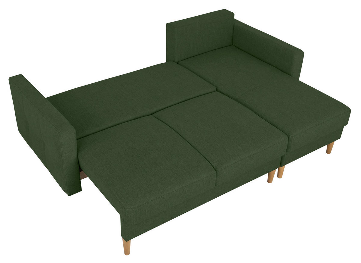 ECKSOFA in Grün  - Buchefarben/Grün, Design, Holz/Textil (223/157cm) - MID.YOU