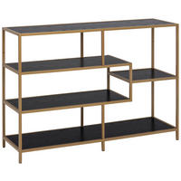 Etajeră, 114/78/35 cm, negru, auriu,  - auriu/negru, Modern, metal/material pe bază de lemn (114/78/35cm) - Xora