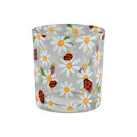 TEELICHTGLAS - Waldgrün/Gelb, LIFESTYLE, Glas (7,3/8cm)