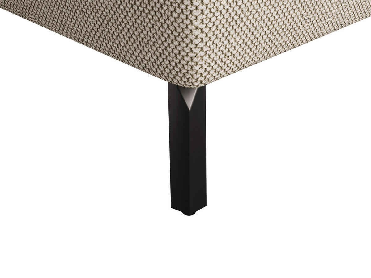 Ecksofa inkl. Funktionen in Webstoff Beige  - Beige/Schwarz, Modern, Textil/Metall (177/279cm)