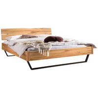 BETT 140/200 cm  in Anthrazit, Buchefarben  - Anthrazit/Buchefarben, Design, Holz/Metall (140/200cm) - Hasena