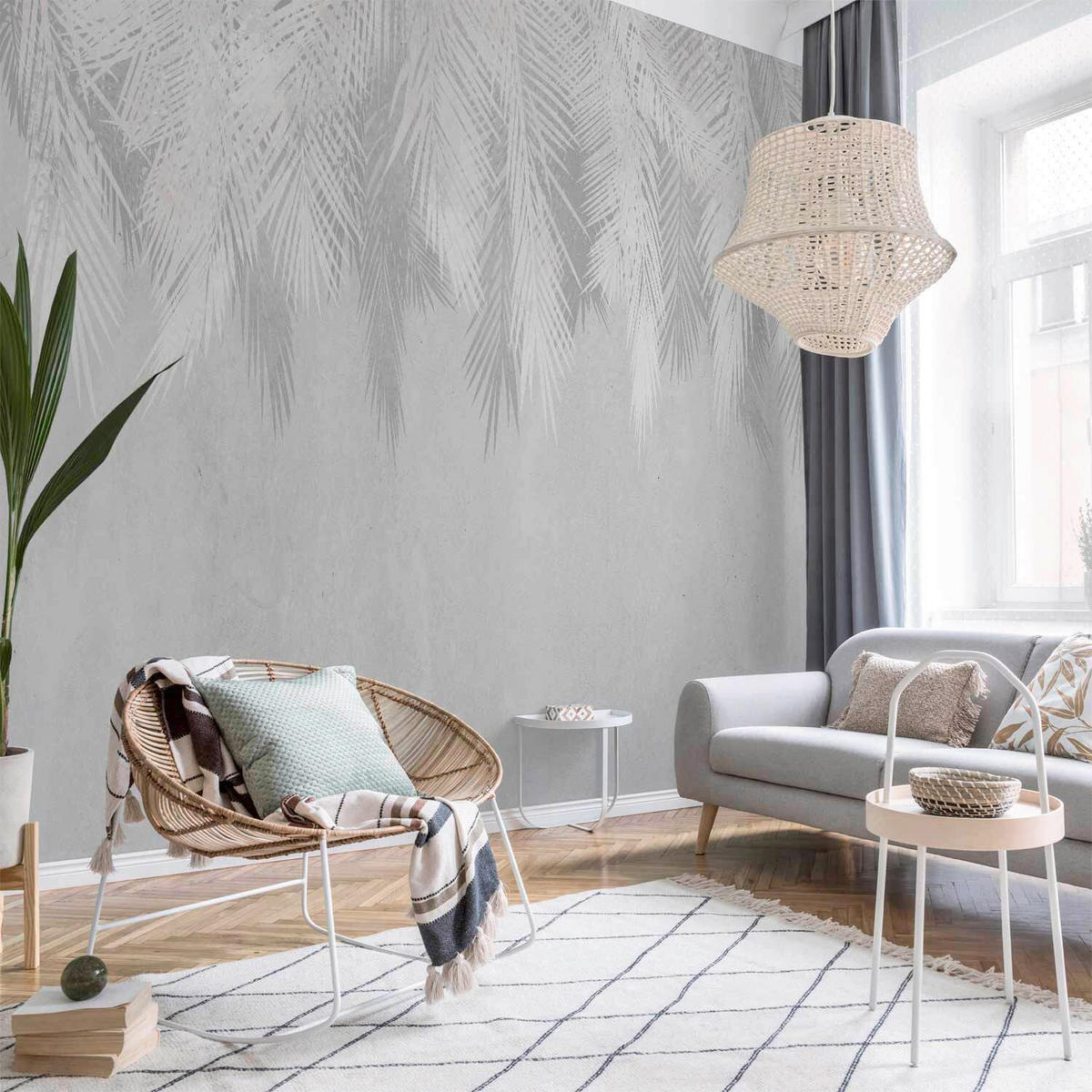 FOTOTAPETE  - Hellgrau/Weiß, LIFESTYLE, Textil (400/280cm) - artgeist