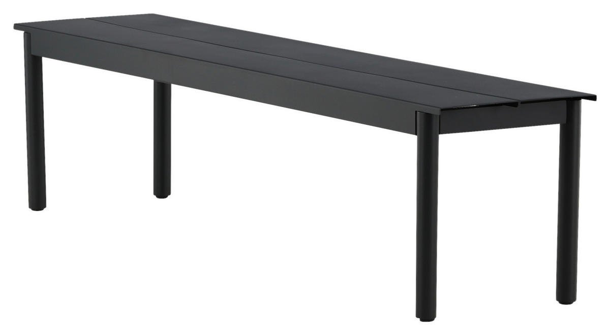 GARTENBANK 180/35/40 cm  Aluminium  - Schwarz, KONVENTIONELL, Metall (180/35/40cm) - Gardenson
