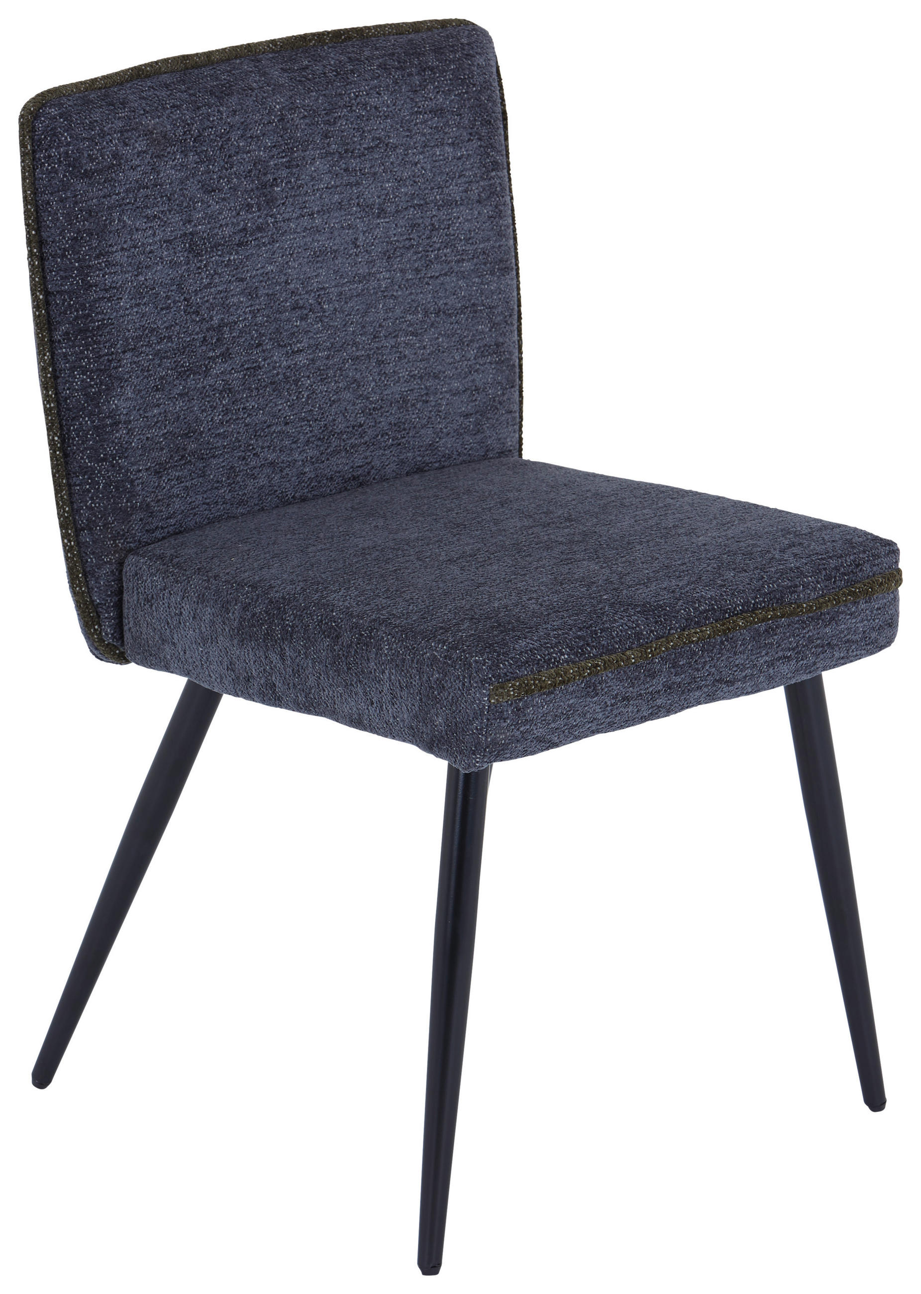 STUHL  in Eisen Leinenoptik Metall, Textil  - Hellgrau/Schwarz, MODERN, Textil/Metall (57/84/48cm) - MID.YOU
