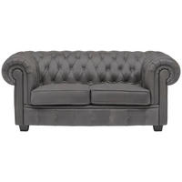 CHESTERFIELD SOFA siva  - siva/vendž, Lajfstajl, tekstil/drvo (180/76,5/96cm) - Landscape