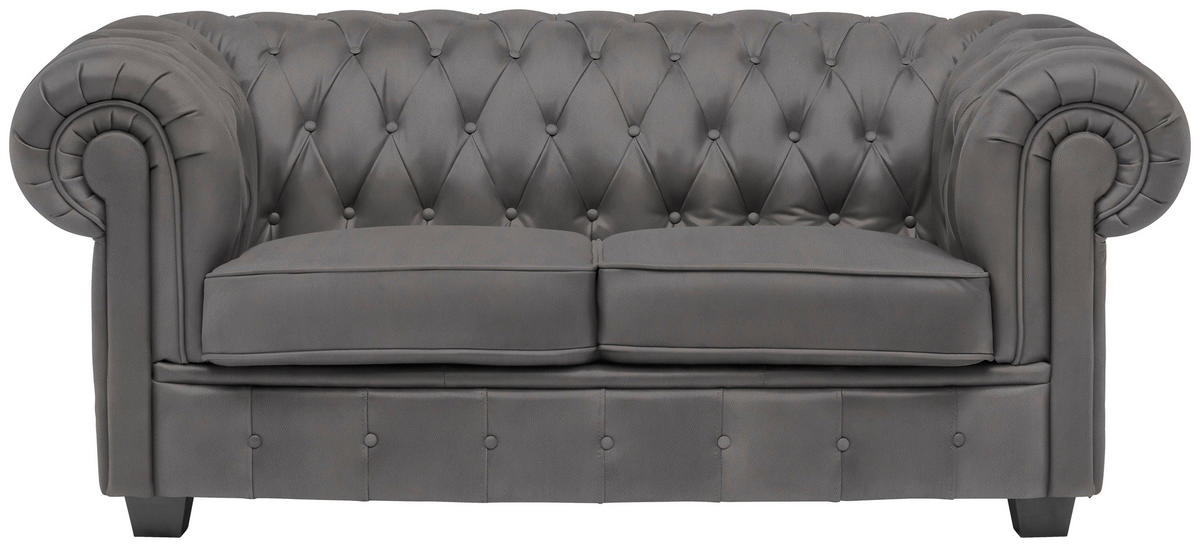 CHESTERFIELD SOFA siva  - siva/vendž, Lajfstajl, tekstil/drvo (180/76,5/96cm) - Landscape