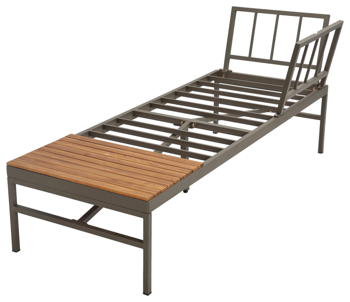 LOUNGEGARNITUR   57/35/57 cm Akazie vollmassiv Aluminium  - Beige/Beigebraun, MODERN, Holz/Textil (57/35/57cm) - Ambia Garden