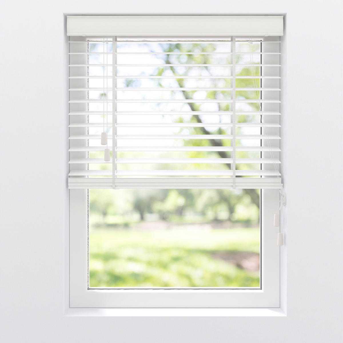 JALOUSIE  halbtransparent  150/130 cm    - Weiß, Natur, Holz (150/130cm)