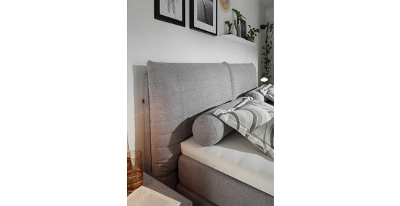 BOXSPRINGBETT 180/200 cm  in Hellgrau  - Hellgrau/Schwarz, KONVENTIONELL, Textil/Metall (180/200cm) - Esposa