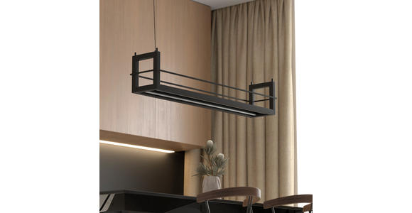 LED-HÄNGELEUCHTE Bury 118/22/150 cm  - Schwarz, Design, Metall (118/22/150cm) - Novel