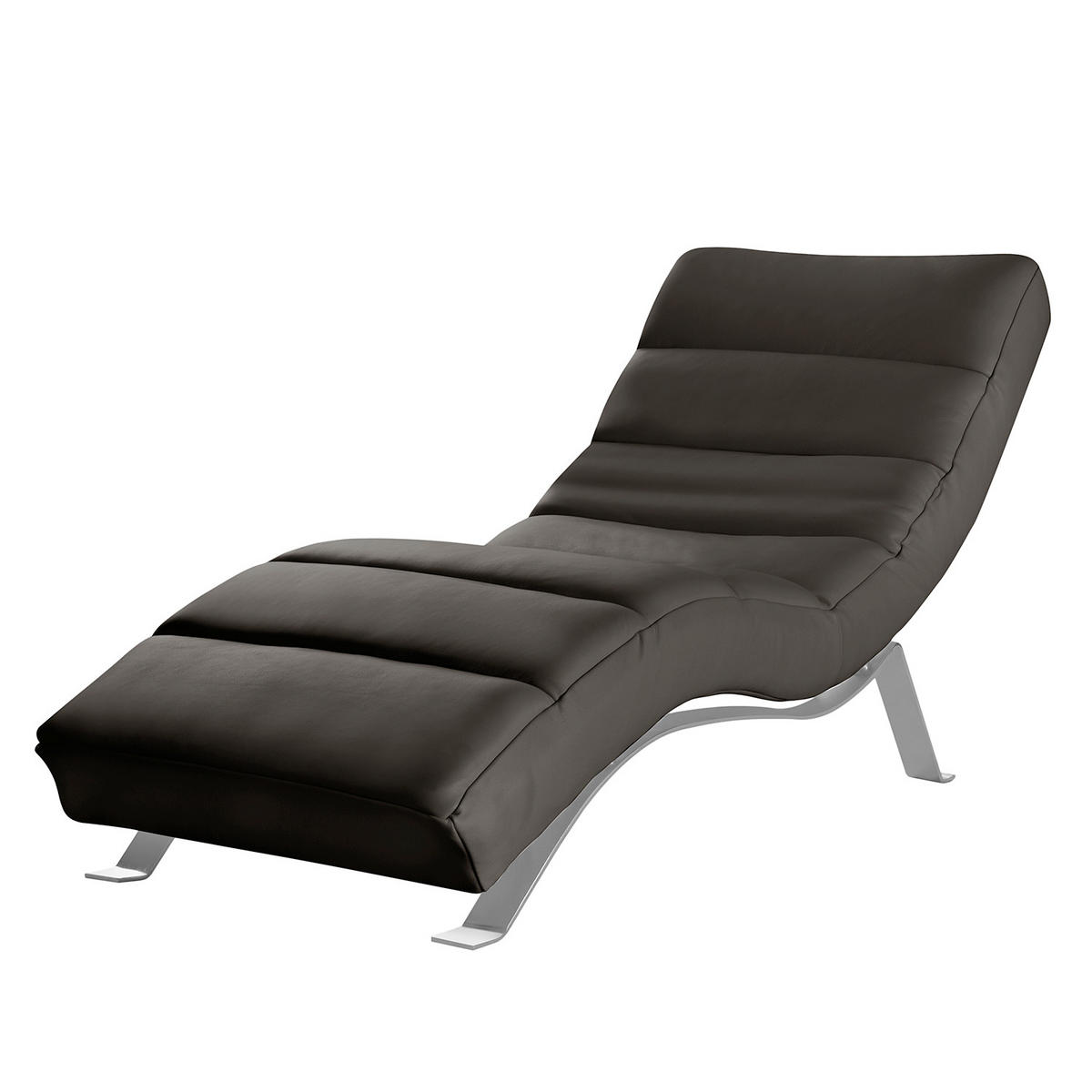 RELAXLIEGE Echtleder Dunkelbraun  - Dunkelbraun/Silberfarben, Design, Leder/Metall (65/65-95/171cm) - Livetastic