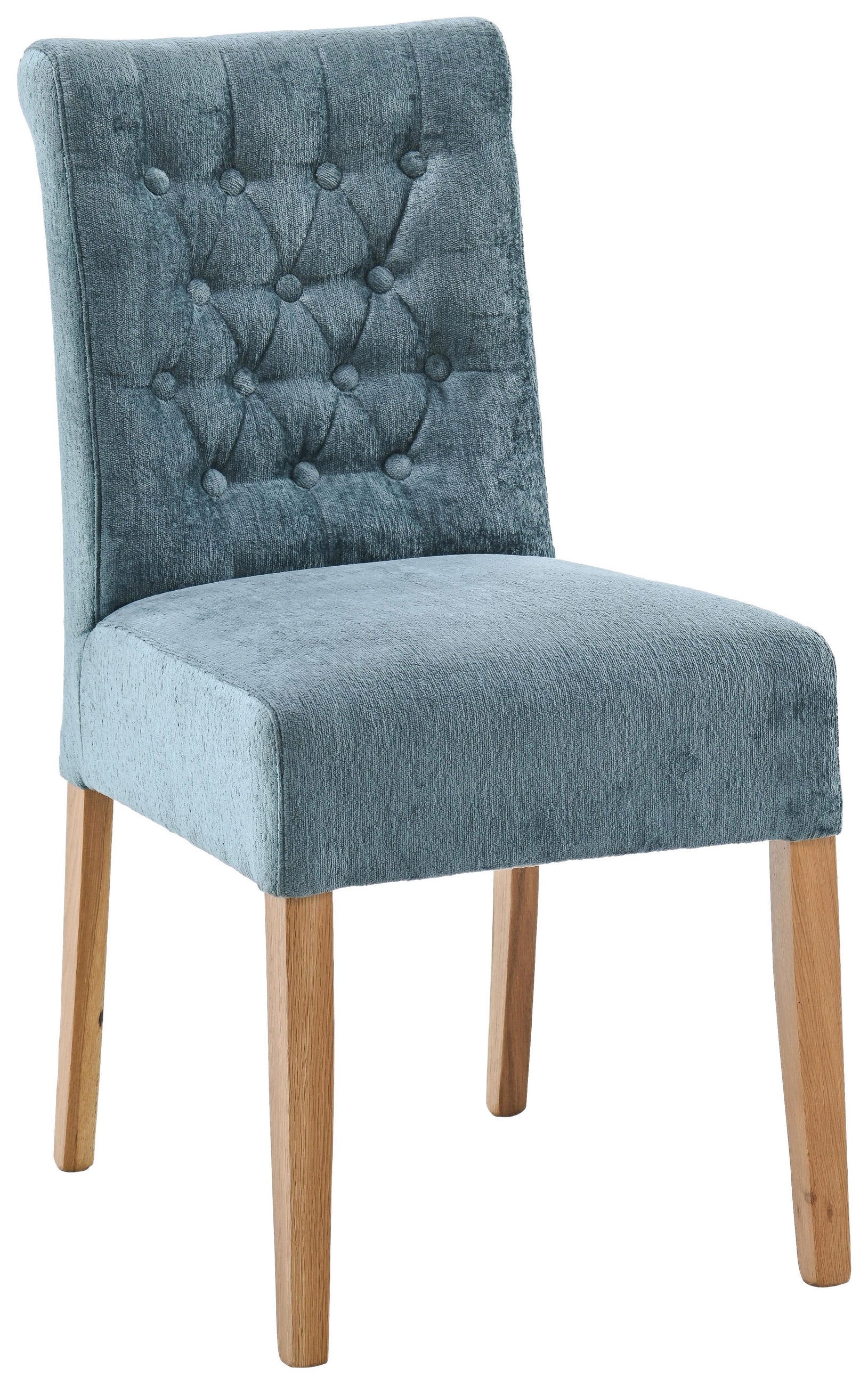 STUHL Chenille Jadegrün, Eichefarben Eiche massiv  - Jadegrün/Eichefarben, KONVENTIONELL, Holz/Textil (46,5/91/65cm) - Cantus