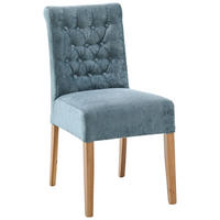 STUHL Chenille Jadegrün, Eichefarben Eiche massiv  - Jadegrün/Eichefarben, KONVENTIONELL, Holz/Textil (46,5/91/65cm) - Cantus