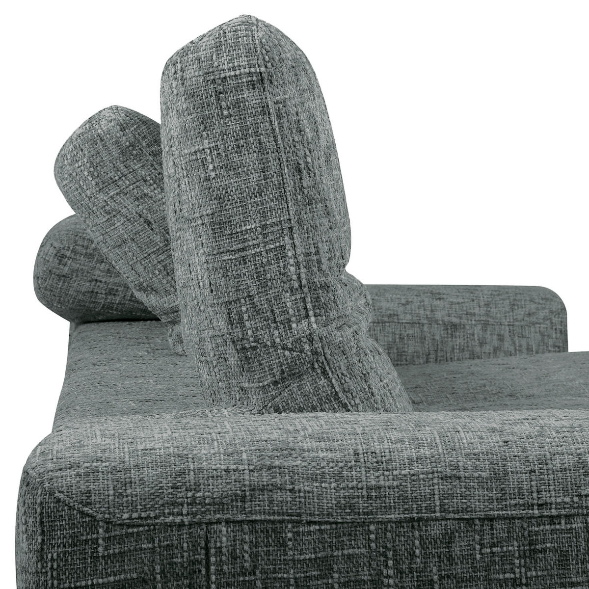 ECKSOFA PORTLAND Anthrazit Struktur Kopfteilverstellung  - Chromfarben/Anthrazit, Design, Holz/Textil (187/295cm) - Livetastic