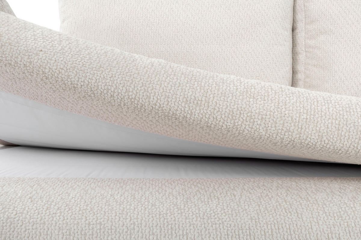 SCHLAFSOFA in Struktur Creme  - Creme/Schwarz, Konventionell, Kunststoff/Textil (195/93/83cm) - Carryhome