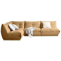 ECKSOFA Hellbraun Lederlook  - Hellbraun, Trend, Textil (210/315cm) - Livetastic