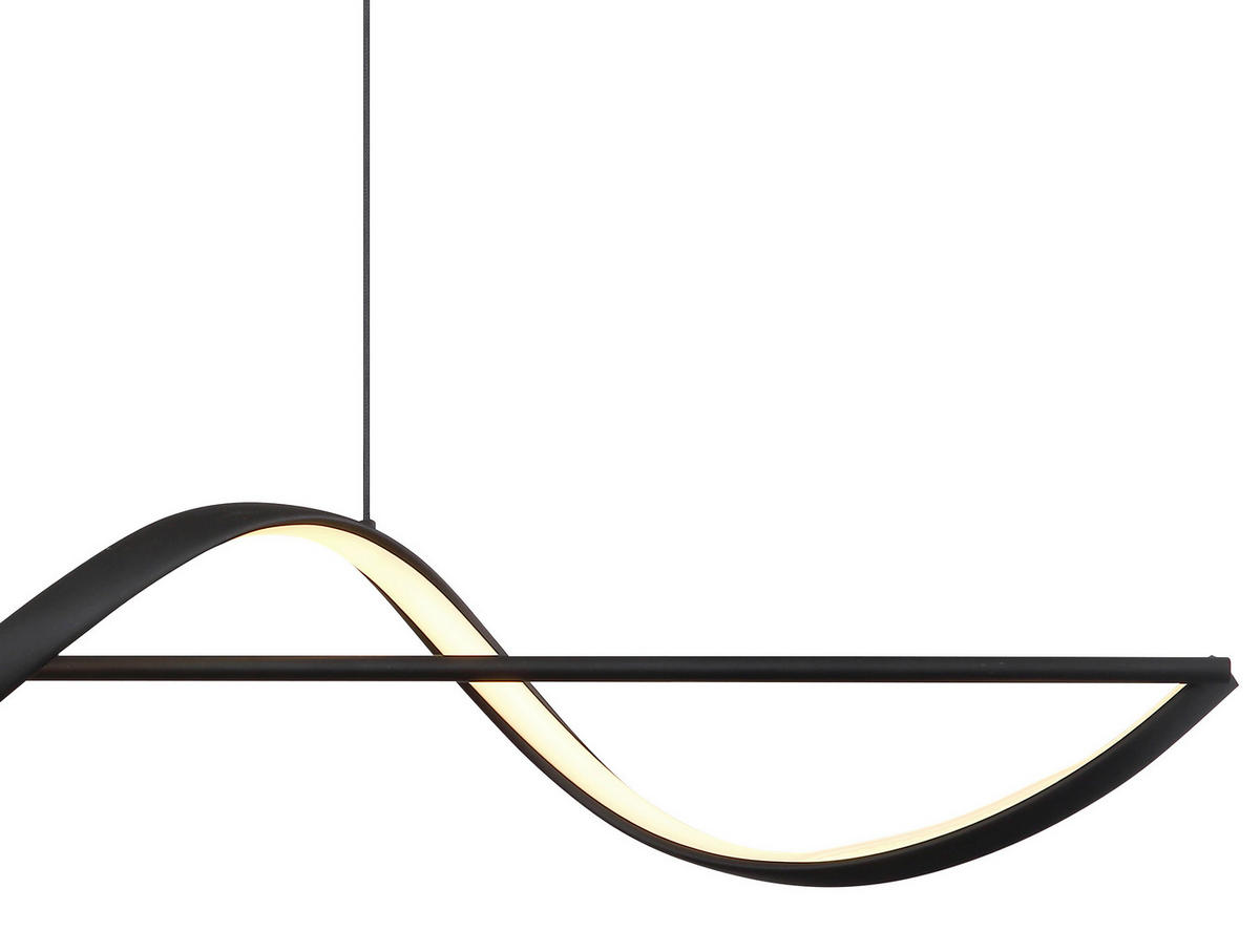 LED-HÄNGLAMPA 120/20/150 cm  - opal/svart, Design, metall/plast (120/20/150cm) - Globo