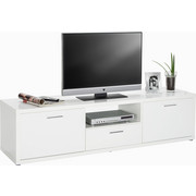 KOMODA - NISKA - bijela/siva, Design, drvni materijal/plastika (180/47/45cm)