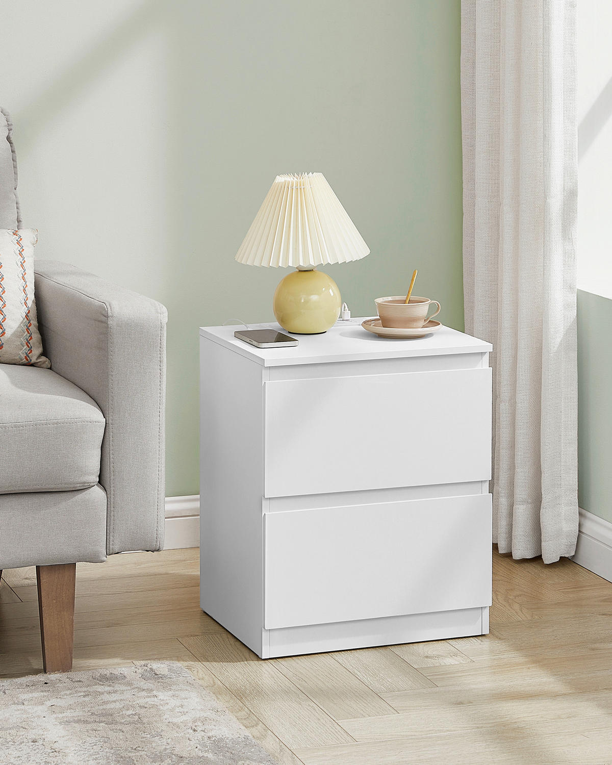 NACHTSCHRANKSET 40/49/35 cm  - Weiß, KONVENTIONELL, Holzwerkstoff (40/49/35cm) - Boxxx
