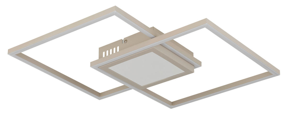 LED-DECKENLEUCHTE Saunders 42,6/42,6/5 cm  - Sandfarben/Opal, Design, Kunststoff/Metall (42,6/42,6/5cm) - Globo