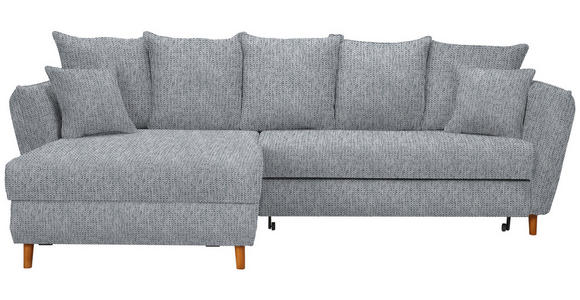 ECKSOFA in Webstoff Hellgrau  - Eichefarben/Hellgrau, KONVENTIONELL, Holz/Textil (284/162cm) - Carryhome