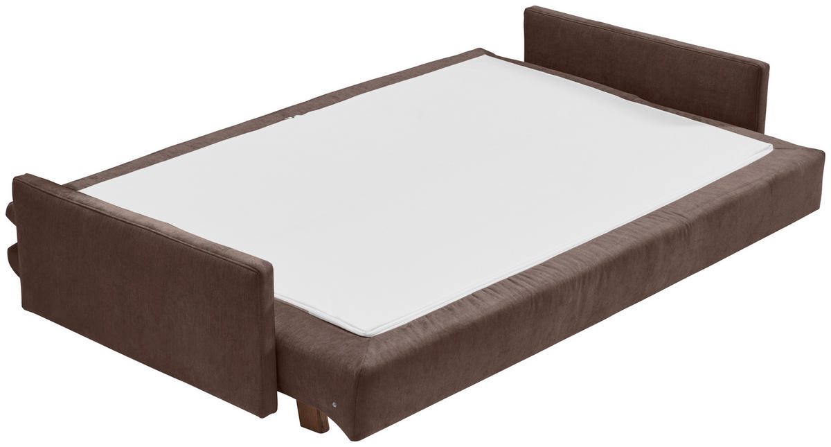 SCHLAFSOFA Flachgewebe Dunkelbraun  - Eichefarben/Dunkelbraun, KONVENTIONELL, Holz/Textil (220/85/98cm) - Carryhome