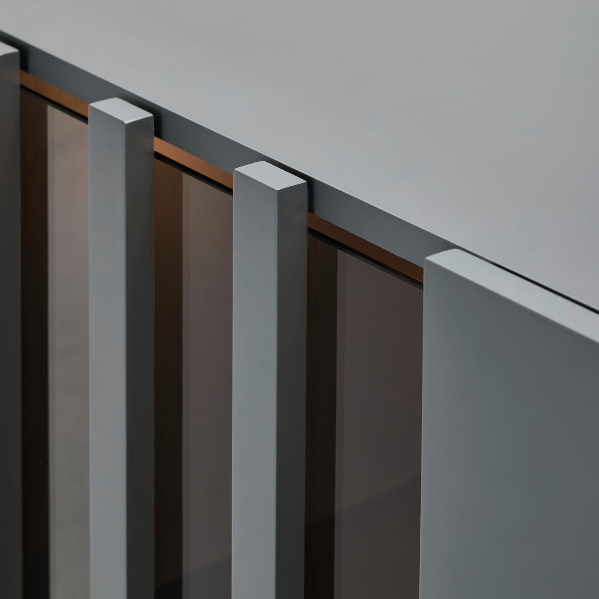LOWBOARD - Schwarz/Grau, Design, Glas/Holzwerkstoff (166/56,6/41,5cm) - Novel