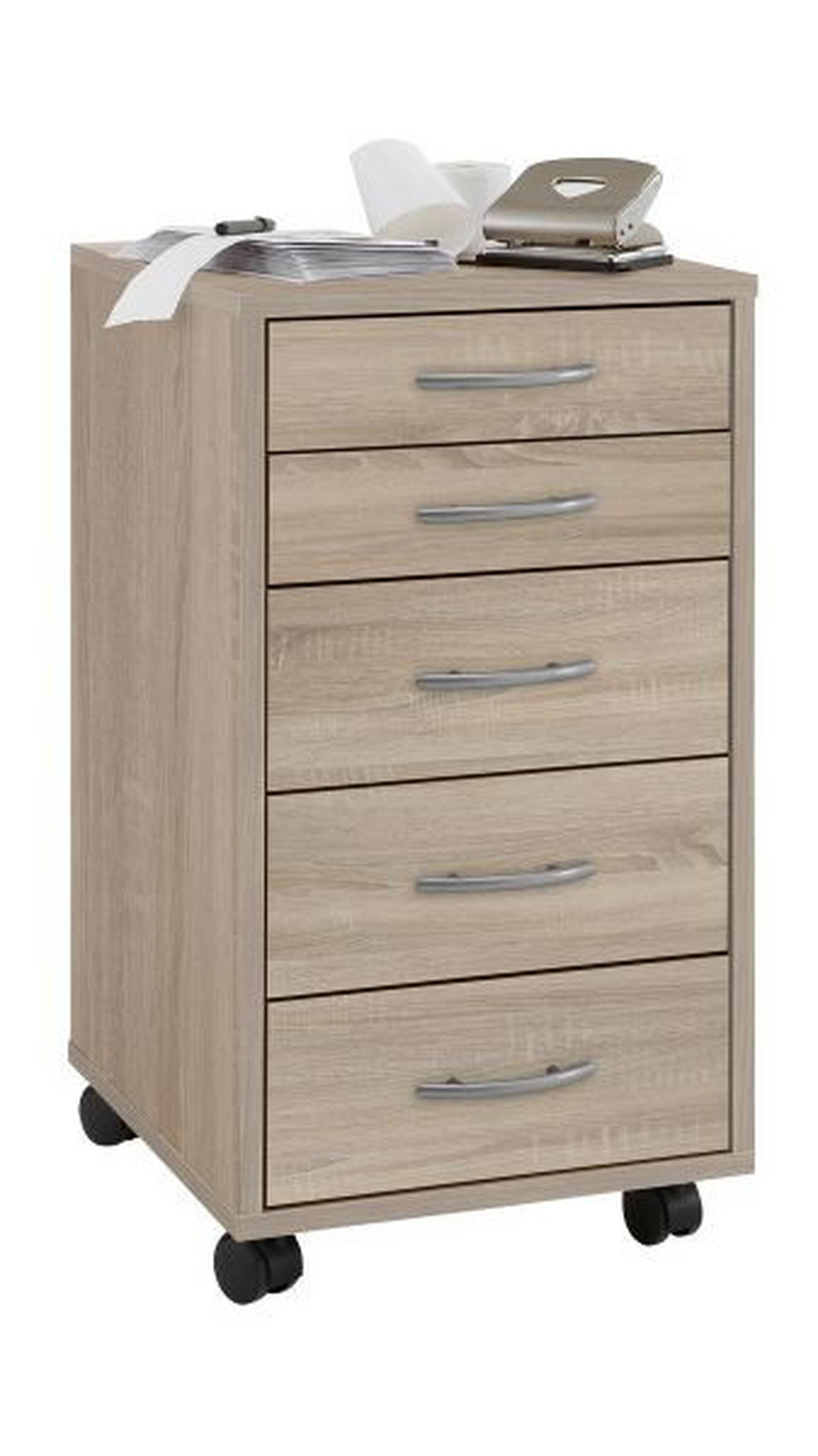 FIOKAR SA TOČKIĆIMA  boja hrasta  - boja hrasta/srebrna, Dizajnerski, pločasti materijal/plastika (33/63,5/38cm) - Boxxx