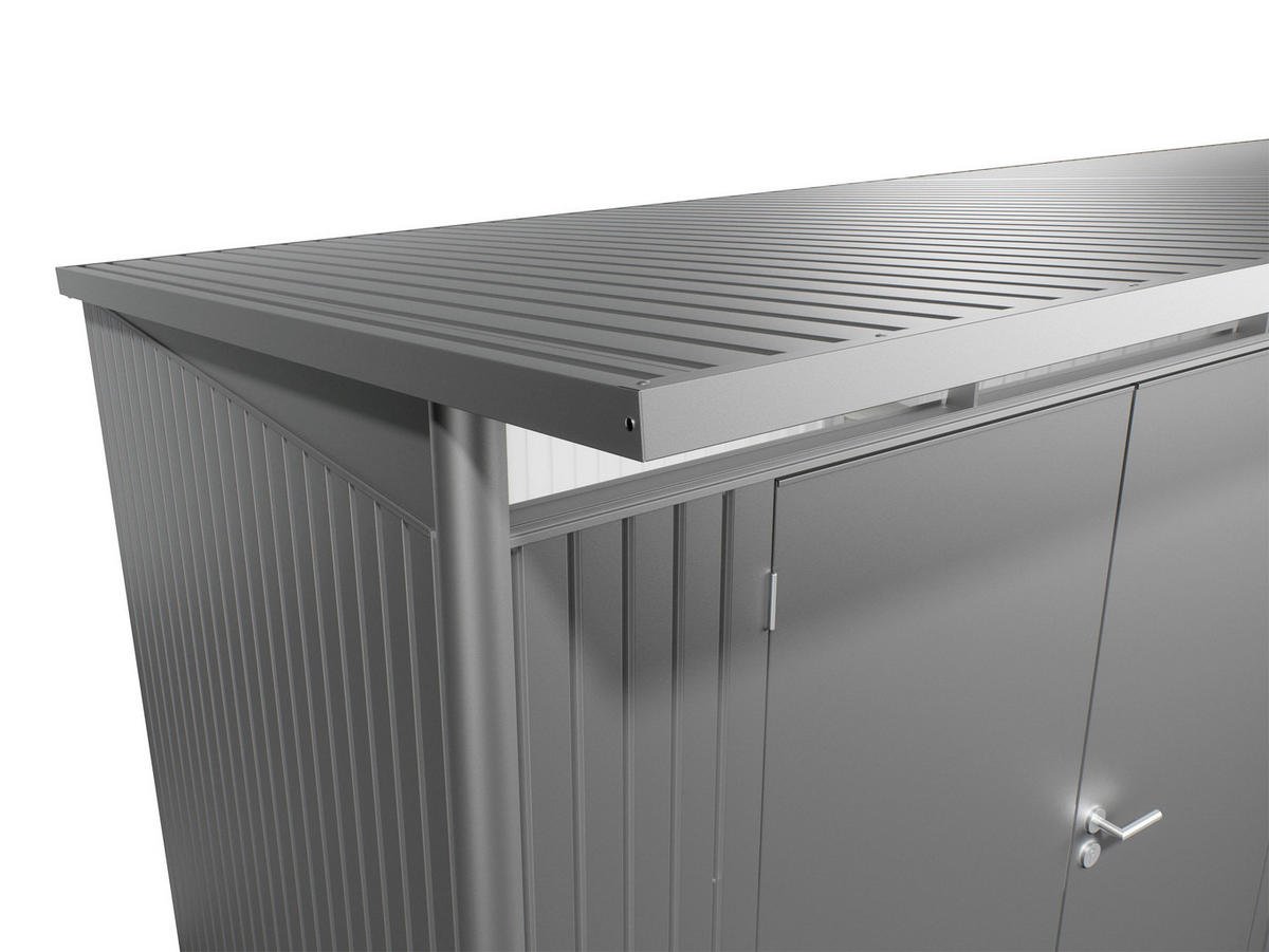 GERÄTEHAUS 180/218/222 cm  - Grau, Design, Metall (180/218/222cm) - Biohort