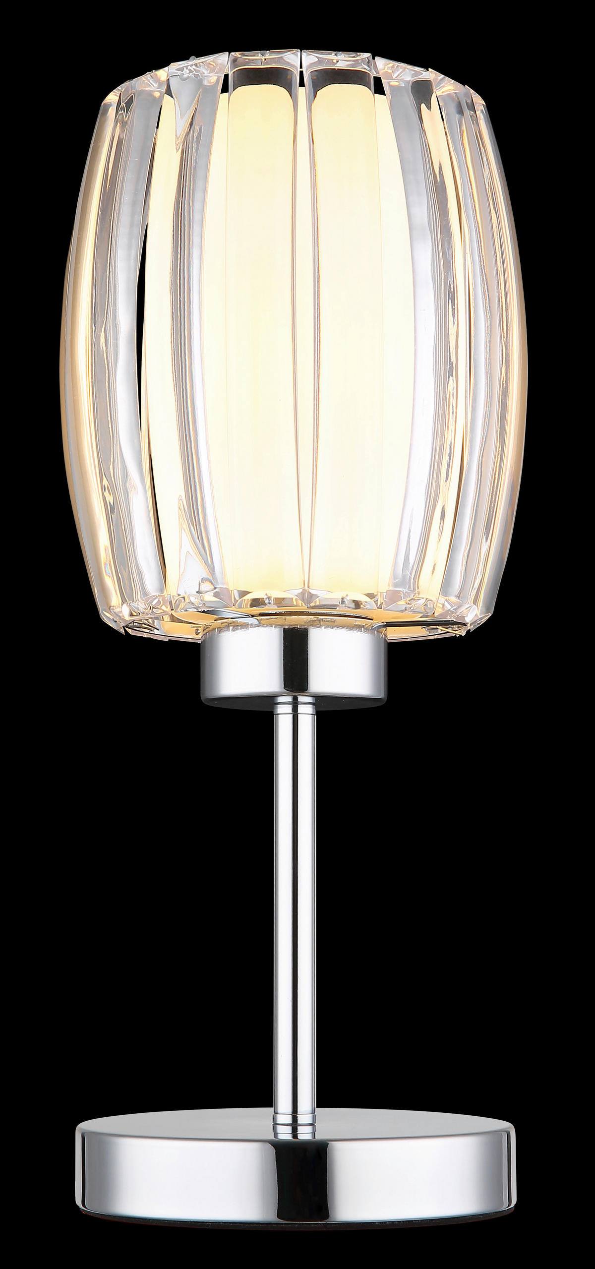 TISCHLEUCHTE 18/40 cm   - Klar/Chromfarben, Design, Glas/Kunststoff (18/40cm) - Globo