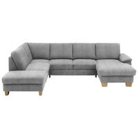 SOFFA i velour ljusgrå  - ljusgrå/ekfärgad, Klassisk, trä/textil (235/316/167cm) - Beldomo System