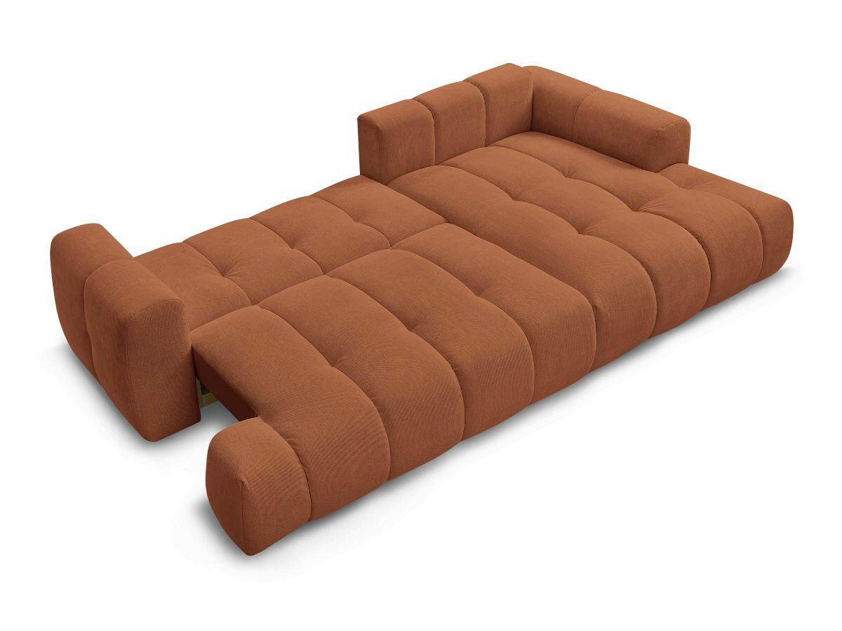 ECKSCHLAFSOFA FUJI Leinenoptik Orange  inkl.  - Schwarz/Orange, MODERN, Kunststoff/Textil (292/160cm)