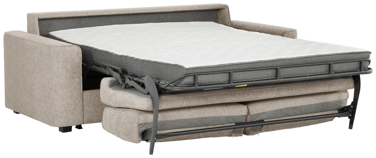 SCHLAFSOFA in Textil Greige  - Greige/Schwarz, Design, Kunststoff/Textil (186/83/100cm) - Livetastic