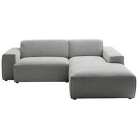 ECKSOFA in Cord Grau  230/189 cm  - Schwarz/Grau, Design, Kunststoff/Textil (230/189cm) - Pure Home Lifestyle