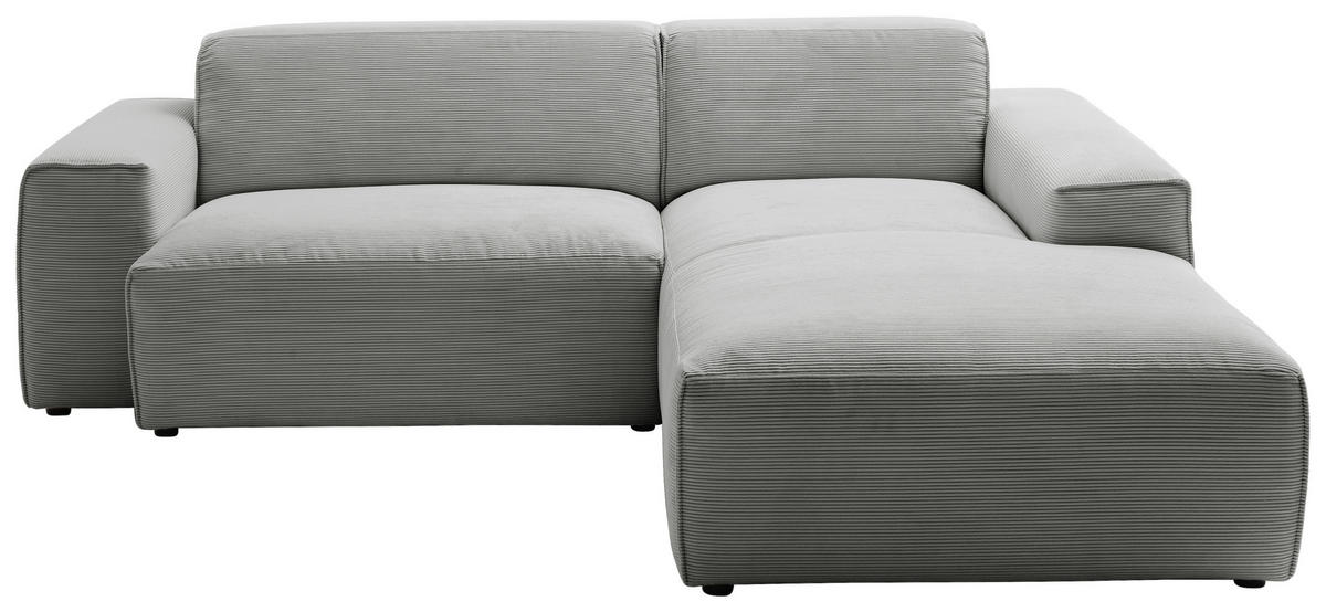 ECKSOFA in Cord Grau  230/189 cm  - Schwarz/Grau, Design, Kunststoff/Textil (230/189cm) - Pure Home Lifestyle