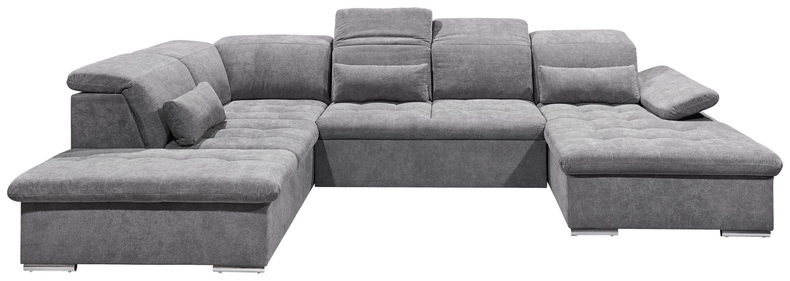SEDACÍ SOUPRAVA, textil, šedá - šedá/barvy stříbra, Konvenční, textil/plast (240/340/188cm) - MID.YOU