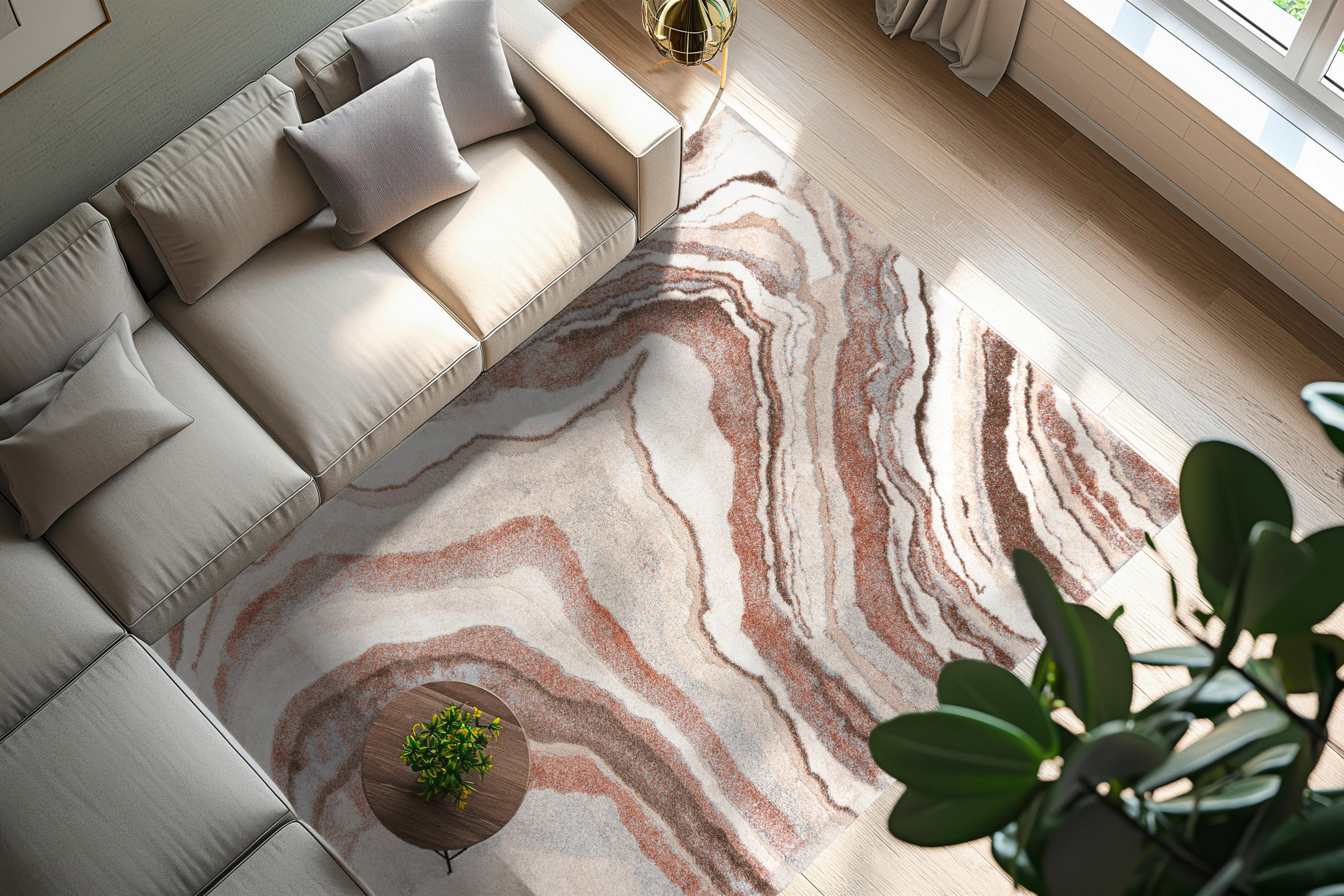 WEBTEPPICH 60/110 cm Creme, Terracotta  - Terracotta/Creme, KONVENTIONELL, Kunststoff/Textil (60/110cm) - Obsession