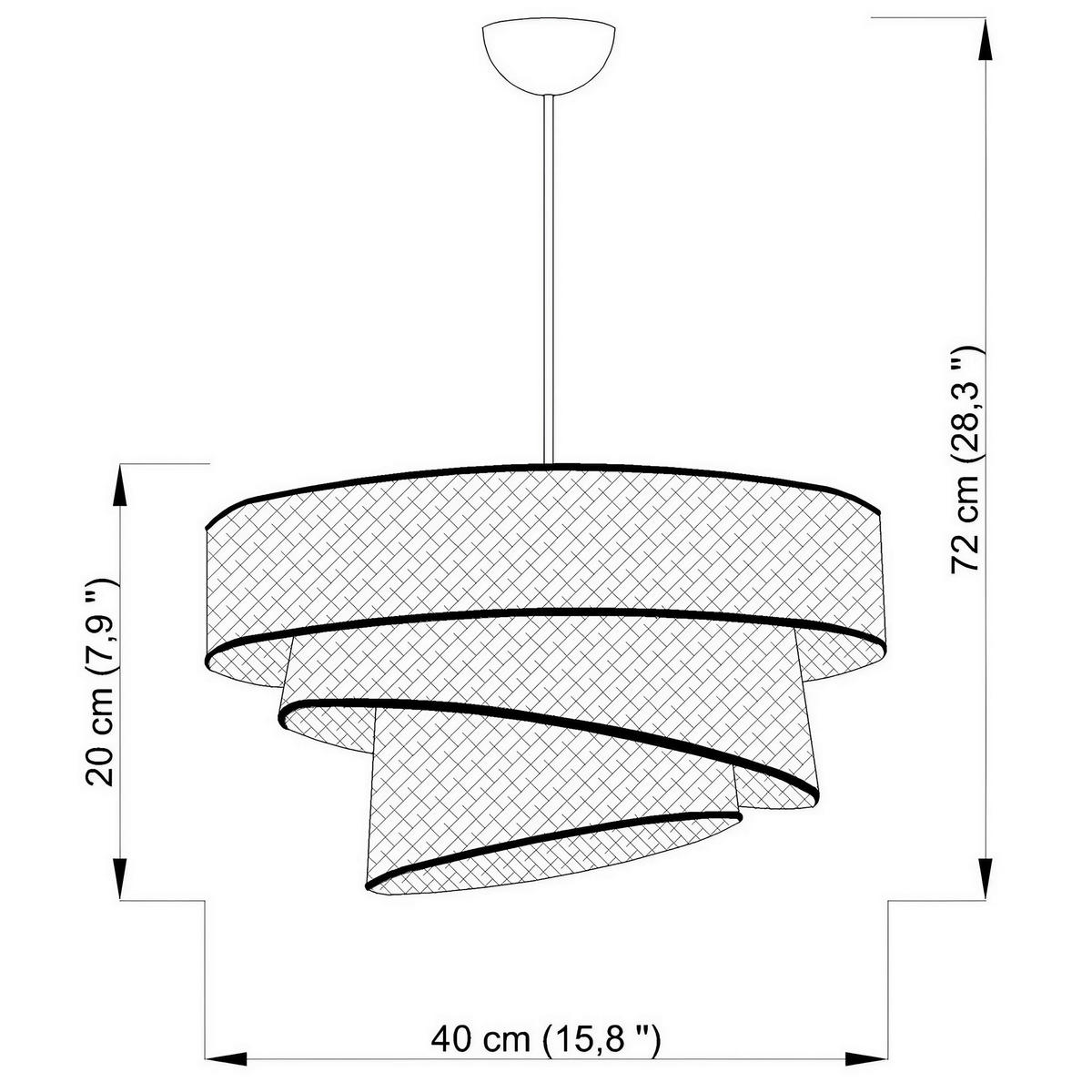 ZÁVĚSNÉ SVÍTIDLO, 40/72 cm  - šedá, Design, kov/textil (40/72cm) - P & B