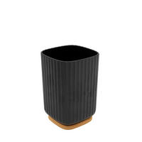 FOGKEFETARTÓ POHÁR műanyag, természetes anyagok  - fekete, Basics, műanyag/természetes anyagok (7,6/11/7,6cm) - Sadena