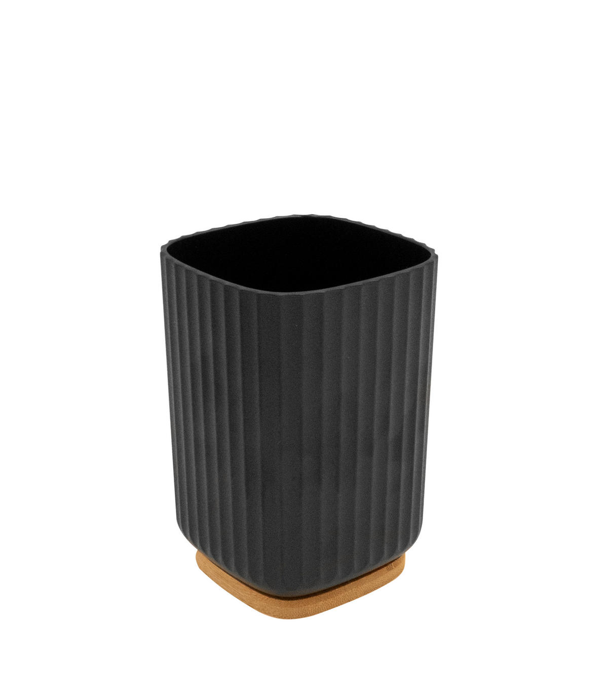 FOGKEFETARTÓ POHÁR műanyag, természetes anyagok  - fekete, Basics, műanyag/természetes anyagok (7,6/11/7,6cm) - Sadena