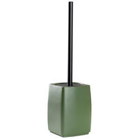 WC-BÜRSTENGARNITUR Metall  Kunststoff   - Dunkelgrün/Schwarz, Basics, Kunststoff/Metall (10,5/15,5/10cm) - Sadena
