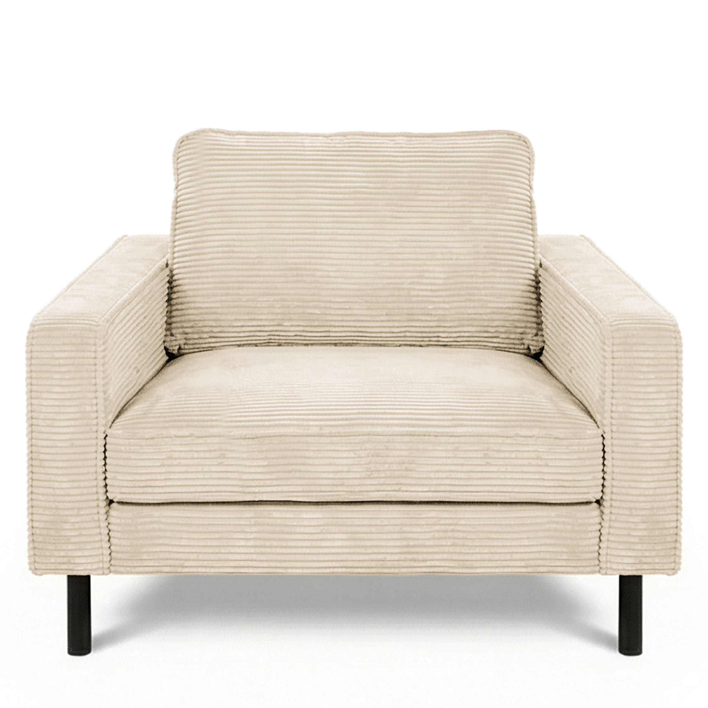 SESSEL in Cord Beige  - Beige/Schwarz, Design, Textil/Metall (88/85/92cm) - Livetastic