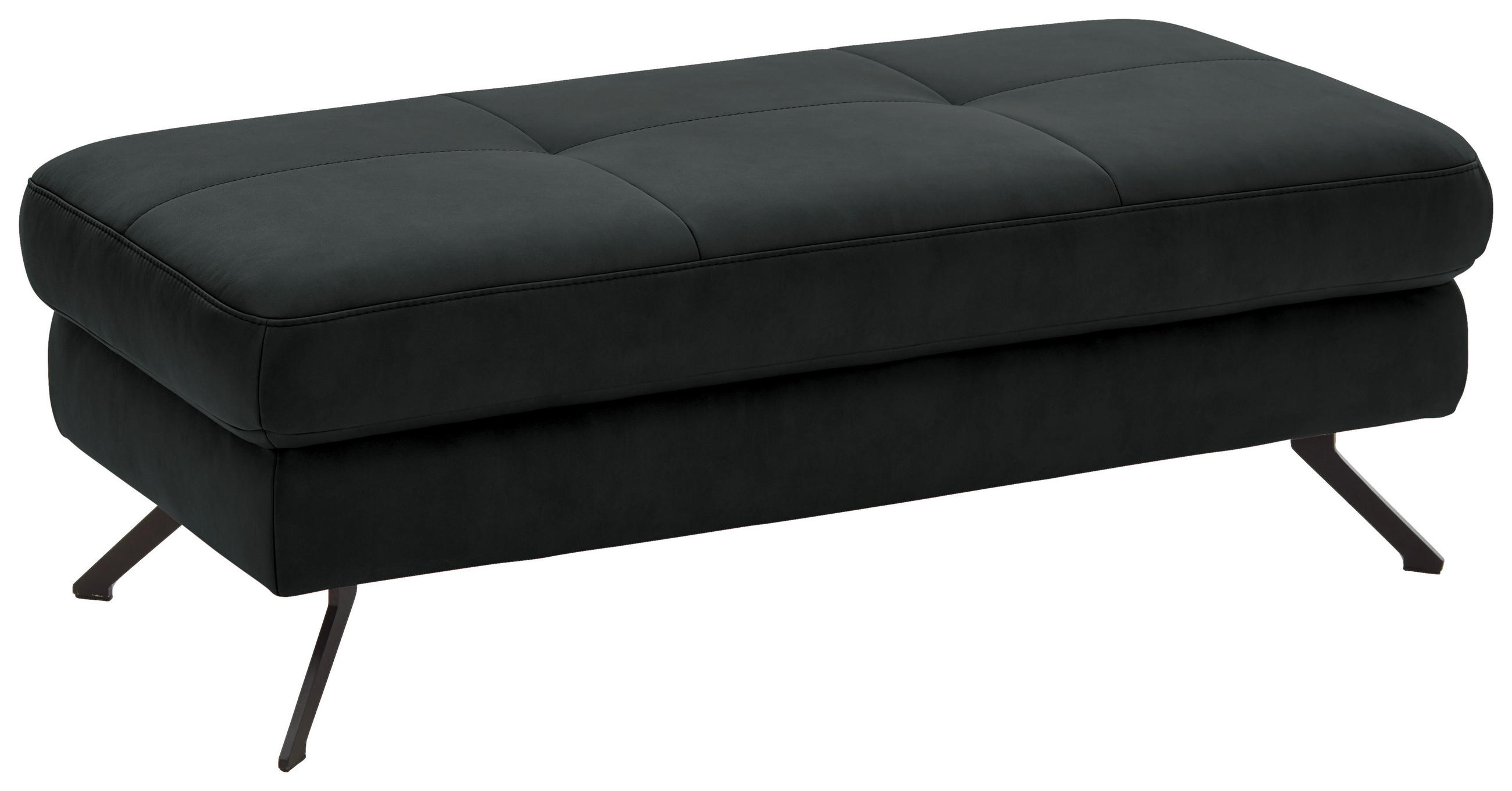 HOCKER in Textil Anthrazit  - Anthrazit/Schwarz, Design, Textil/Metall (130/47/65cm) - Beldomo System