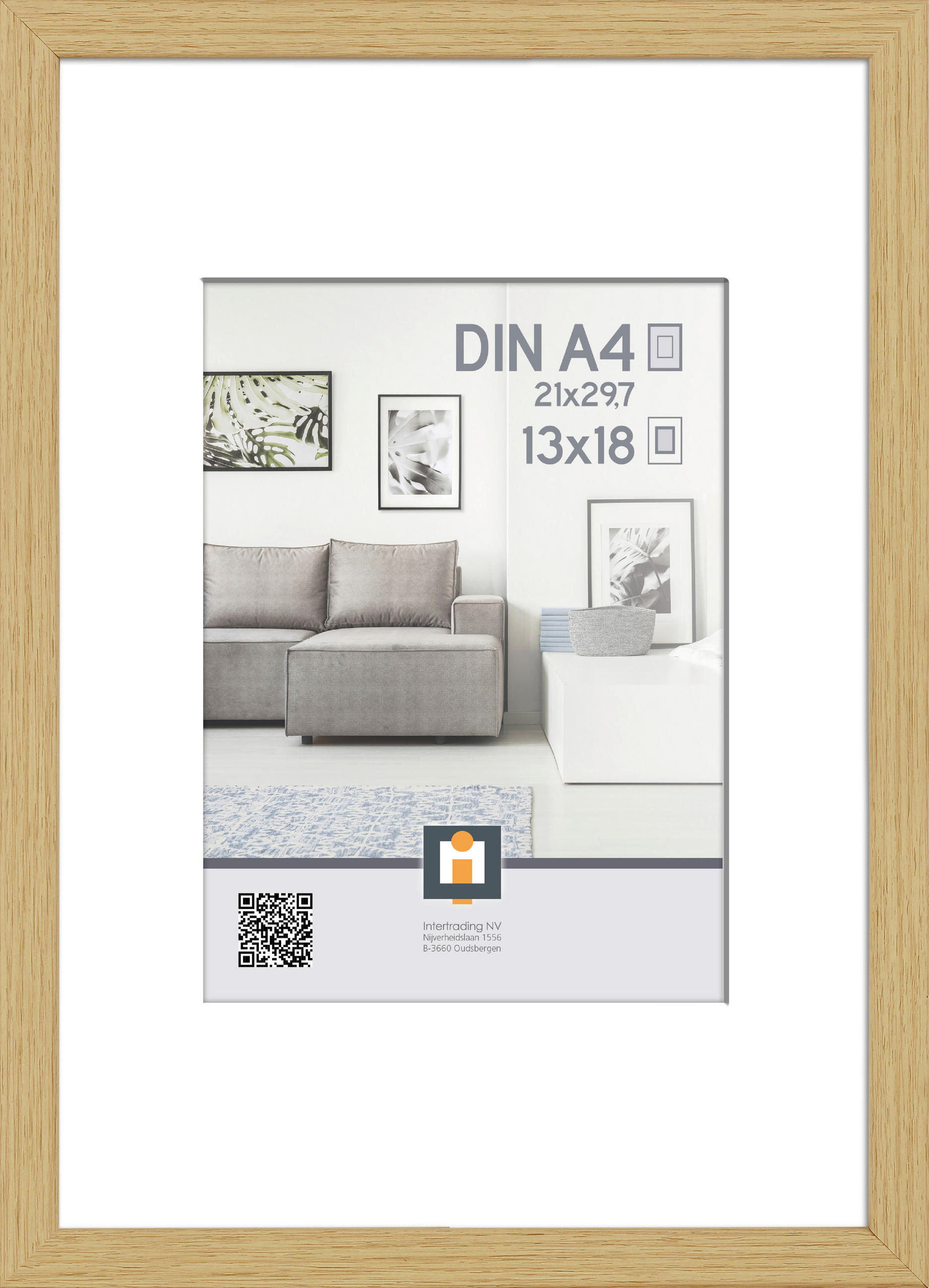 RÁM NA OBRAZY, 1 foto 21 cm x 29,7 cm - prírodná farba, Basics, plast (23/32/2,5cm)