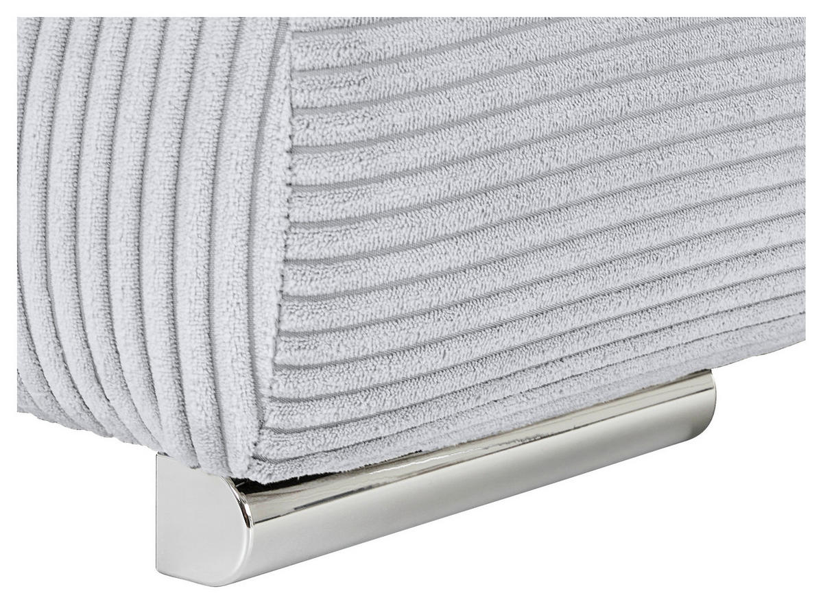 WOHNLANDSCHAFT Grau Cord  - Chromfarben/Grau, KONVENTIONELL, Kunststoff/Textil (180/376/180cm) - Carryhome
