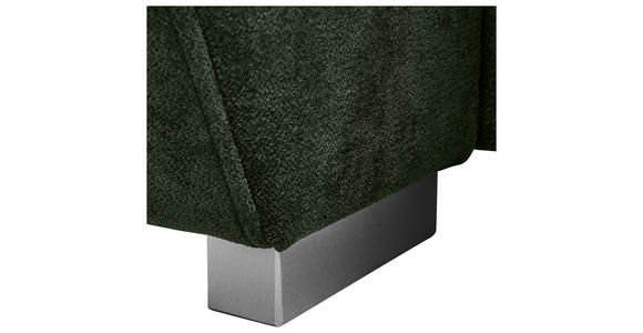 ECKSOFA  in Chenille Dunkelgrün  - Dunkelgrün/Silberfarben, KONVENTIONELL, Holz/Textil (187/293cm) - Carryhome