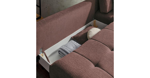 ECKSOFA in Chenille Braun  - Schwarz/Braun, MODERN, Textil/Metall (290/182cm) - Hom`in